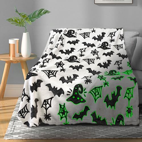 TEHALK Cute Bat Halloween Blanket for Couch, Spooky Blanket for Boys/Girls/Toddler/Kids/Teens/Women/Men 40