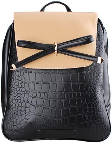 LARATH Soft Pu Leather Girls Shoulder Backpack Casual Daypack Lovely Bag with Bowknot