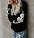 Chellysun Women's Casual Long Sleeve Rose Embroidery Hoodies Sweatshirt Pullover