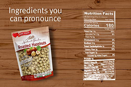 image for Nature's Garden Roasted Hazelnuts, Heart Healthy snack, Natural Antiox