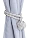 Home Queen Curtain Tiebacks Hand Knitting Cord Rope Holdbacks, Decorative Window Curtain Tie, Drapery Tie Back with Single Ball (1 Pair, Off White)