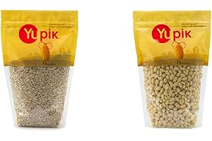Yupik Raw Sunflower Seeds (No Shell), 1Kg (Packaging May Vary) & Blanched Peanuts Raw, Skinless Nuts, 1Kg