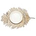 MLADEN Leaf Placemats,Stain Resistant WashableTable Mats,Non-Slip Place Mats Table Decoration Set of 4 (Gold)