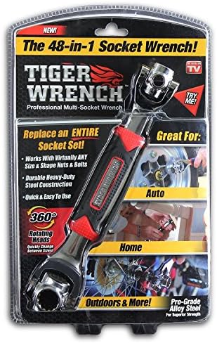 Tiger Wrench Socket Wrench 48 In 1 Tools Socket | Works with Spline Bolts, 6-Point, 12-Point, Torx, Square Damaged Bolts and Any Size Standard or Metric，Furniture Car Repair Hand Tools (red)
