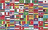 Sheet of Top 110 WORLD COUNTRY Flag Stickers (scrapbooking countries small laptop)
