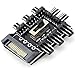 ZRM&E PC Fan Speed Controller 8 Way Cooling Fan Hub 3 Gear Speed SATA 1 to 8 Multi Way Splitter 3-Pin Power Socket PCB Adapter
