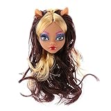 chinatera Children Toy Monster Long Hair Doll Head Plastics DIY Doll Accessories Gift Handmade Fashion Wig