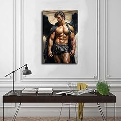 HMLZSJ Nude Muscle Male Torso Portrait Art Gay