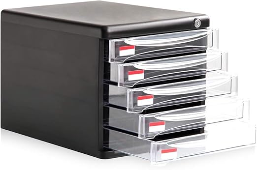 Amazon Com Key Cabinets Desktop File Cabinet Organization Storage Drawer Cabinet Office Desktop File Cabinet Study Folder 5 Layer Cabinet With Lock Color Black Size 273626cm Home Kitchen