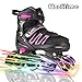 Woolitime Sports Adjustable Inline Skates for Kids with 8 Illuminating Wheels, Safe and Durable Roller Skates, Fashionable Skates for Girls and Boys, Men and Ladies