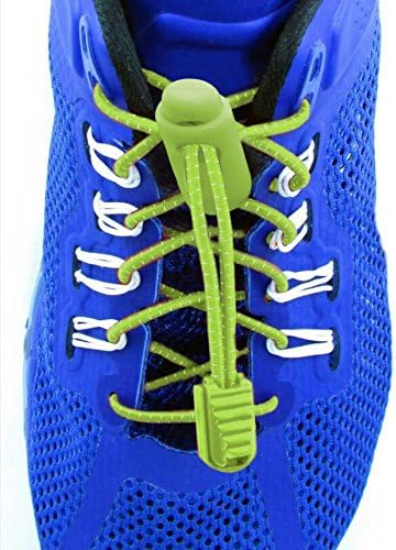 Elastolaces - No Tie Elastic Shoe Laces - 2 Additional Clips - Marathon Sport Schedule (Screamin Green)