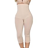 CURVEEZ High Waist Compression Pants - Anti Cellulite Shapewear Tummy Control Capri Leggings - Fajas Colombianas (Plus and Regular Sizes) (No Open Crotch, XX-Large, Nude)