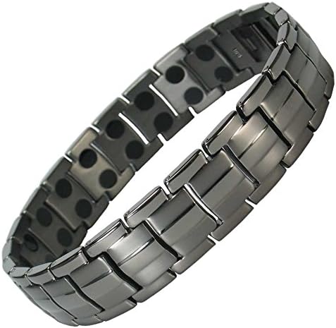 IonTopia Hermes Titanium Magnetic Therapy Bracelet Gunmetal with Free Links Removal Tool