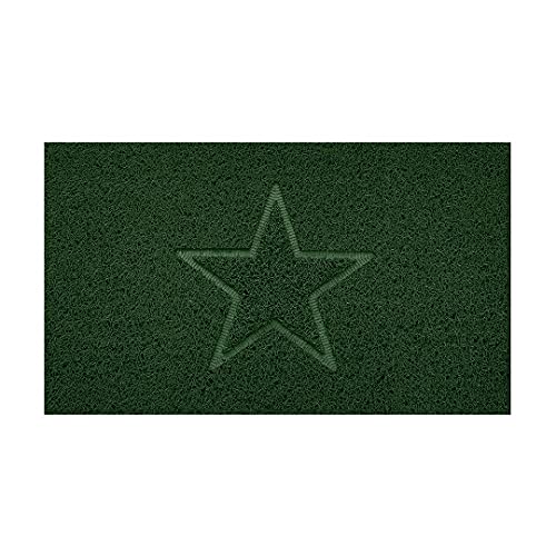 Nicoman Embossed Spaghetti Door Mat Dirt-Trapper Jet-Washable Doormat 70x43cm (Green, STAR Shape) - Use on Carpet ONLY