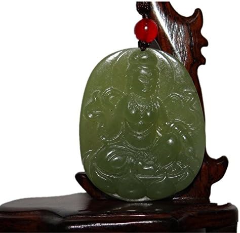 Yan Jade 2" China Certified Nature Hetian Nephrite Jade Kwan-yin Necklace Pendants