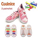 Coolnice No Tie Shoelaces for Kids, Men & Women | Waterproof & Stretchy Silicone Tieless Shoe Laces | for Athletic & Dress Casual Shoes, Hiking Boots | Eliminate Loose Shoelace Accidents