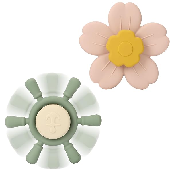 Socub Silicone Suction Cup Spinner Toy | Spinning Tops for Kids 1-3 | Airplane Car Travel Table Highchair & Window Toys