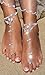 Bienvenu 2Pcs Barefoot Sandals Sparkling Crystal Clear Rhinestone Elegant Design