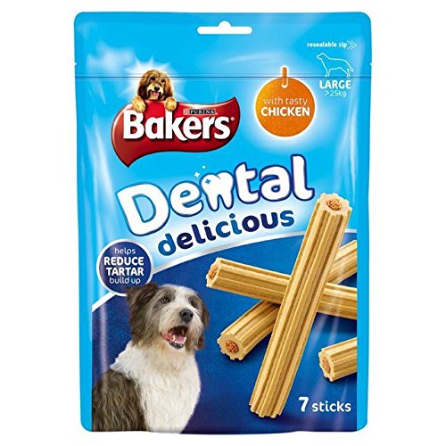Bakers Dental Delicious Large Dog Treats Chicken 7 per pack (PACK OF 2)