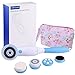 6 in 1 Waterproof Electric Facial & Body Cleansing Brush with 2 Speeds Setting for Skin Care, Include Detachable Handle & 5 Brush Head and Cute Cosmetic Bag (blue)