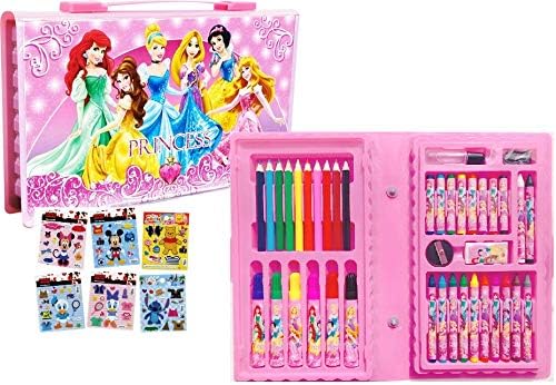 Disney ディズニー ディズニープリンセス バッグ型 お絵かき ４２種類 持ち手付き Art Party ステーショナリー 贈与 ディズニーシール１枚つき オーロラ姫 ピンク ラプンツェル 女の子 シンデレラ アリエル ベル 白雪姫 お絵描き