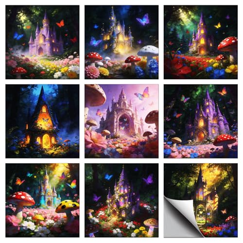 CONCHLERY 9 Style Butterflies Wall Tile Stickers