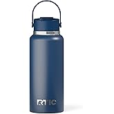 RTIC 32oz Outback Water Bottle, Ceramic Lined, Insulated, Stainless Steel, Double Wall Vacuum-Insulation, Leak-Proof Lid, BPA-Free Water Flask Hiking, Running, Sports, Outdoor, Navy