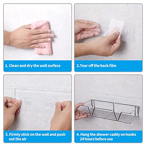 Genaryfun 4 Pack Shower Caddies Organizer Shelf with Soap Dish Holder