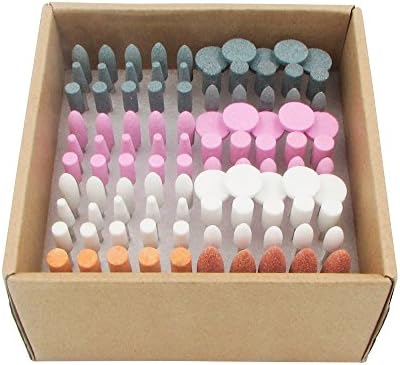 Oralcarely 100 pcs Abrasive Stone Points Electric Grinding Dremel Accessories Polishing Grinding Head Wheel Tool Kit
