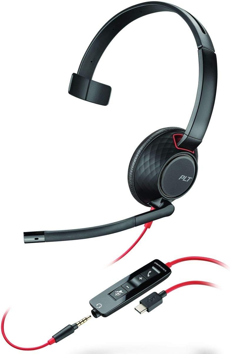 Poly Blackwire 5210, C5210 USB-C - Schnurgebundenes Mono-Headset mit USB-C, USB-C & AUX