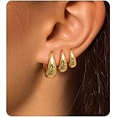 Surgical Steel Small Huggie Hoop Earrings for Women Set,14K Gold Plated Hypoallergenic Lightweight Earrings, Waterproof Non-Tarnish Circular Huggies for Multiple Piercings