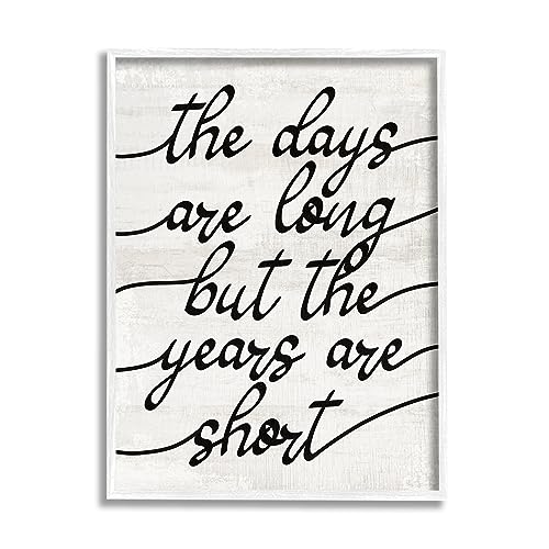 Stupell Industries Years Are Short Phrase White Framed Giclee Art Design by Lil…