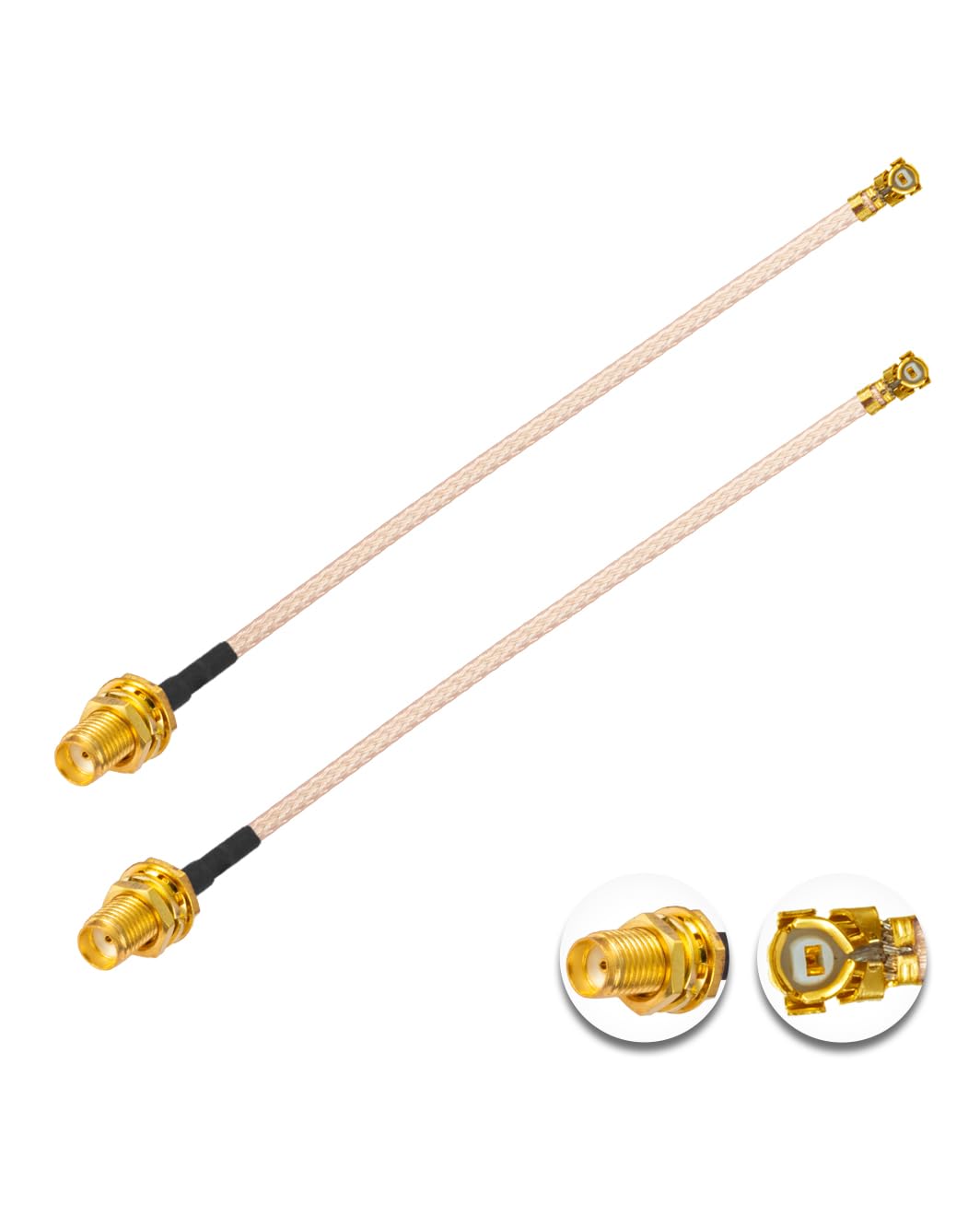 Vecys 2PCS U.F.L1 to SMA Female Low Loss Coaxial Cable 4" /10CM U.F.L1 RG178 RF Coaxial Pigtail Cable for Wireless Routers Mini PCIE Network Cards PCI Wi-Fi WAN Repeater