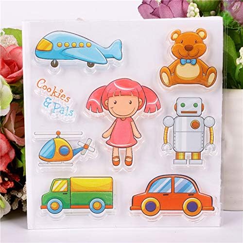 Salemi Car Airplane Pattern Stamp Scrapbooking New Alphabet Stamp Embossing Craft Silicone Transparent Stamps