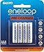 Sanyo Eneloop AAA NiMH Pre-Charged Rechargeable Batteries 4 Pack (Discontinued by Manufacturer)