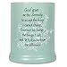 Serenity Prayer Teal White Floral Design Stoneware Electric Large Jar Candle Warmer