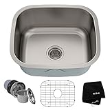 Kraus KBU11 20 inch Undermount Single Bowl 16 gauge Stainless Steel Kitchen Sink