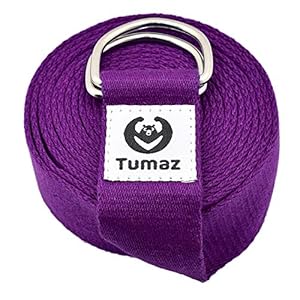 Tumaz Yoga Strap/Yoga Belt, Home Workout, Daily Stretching with Extra Safe Adjustable D-Ring Buckle, Durable and Comfy Delicate Texture
