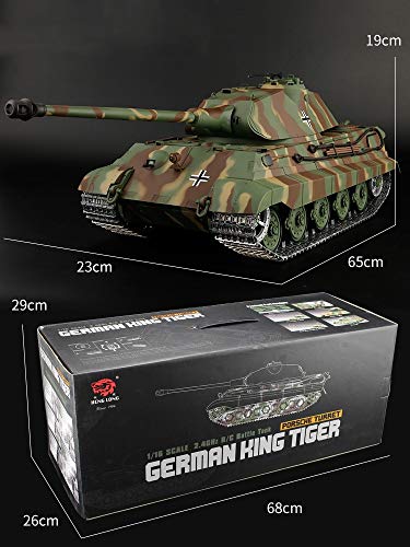 XSLY 65cm 16.01 Fernbedienung Panzer Deutschen Zweiten Weltkrieg Tiger King Modell Tanks Maxi-Kinder RC Spielzeug… – Bild 4