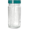 Qorpak GLC-01504 Type III Glass Graduated Medium Round Bottle with Green Thermoset F217 and PTFE Lined Cap, 51 mm Diameter x 102 mm Height, 120 milliliters Capacity, Case of 24