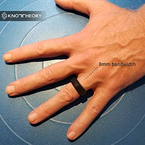 Silicone Wedding Ring for Men and Women Black 6mm - Size 9 Rubber Wedding Rings Band - Ideal Athletic Husband Gifts from Wife - Enhanced Style, Safety, Comfort for Gym, Work, Sports, Travels - Thumbnail 5