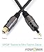 FosPower (15 Feet) 24K Gold Plated Toslink to Mini Toslink Digital Optical S/PDIF Audio Cable with Metal Connectors & Strain-Relief PVC Jacket