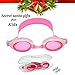 Bezzee-Pro Kids Swimming Goggles, Swimming Glasses for Children and Teenagers, Leak Proof, Anti-Fog UV Protected, with Earplugs and Storage Case, Pink Clear Lens