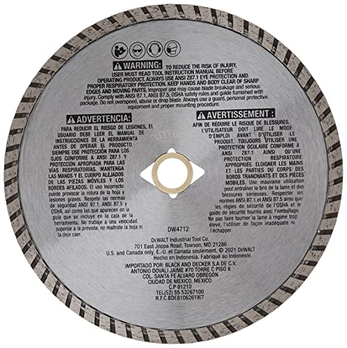 DEWALT Diamond Blade for Block and Brick, Dry/Wet Cutting, Continuous Rim, 7-Inch photo 12