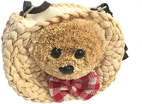 Little Girls' Go Go Purse Straw Shoulder Bag Zipper (Beige)