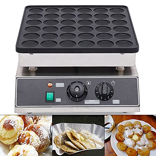 Mini Dutch Pancake Baker Maker, Commercial Electric Nonstick 36Pcs 1.9Inch Poffertje Mini Waffle