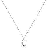 Turandoss S925 Sterling Silver Initial Necklaces for Women, Dainty Hypoallergenic Initial Necklace Letter Initial Pendant S925 Sterling Silver initial Necklace for Women Jewelry Gifts
