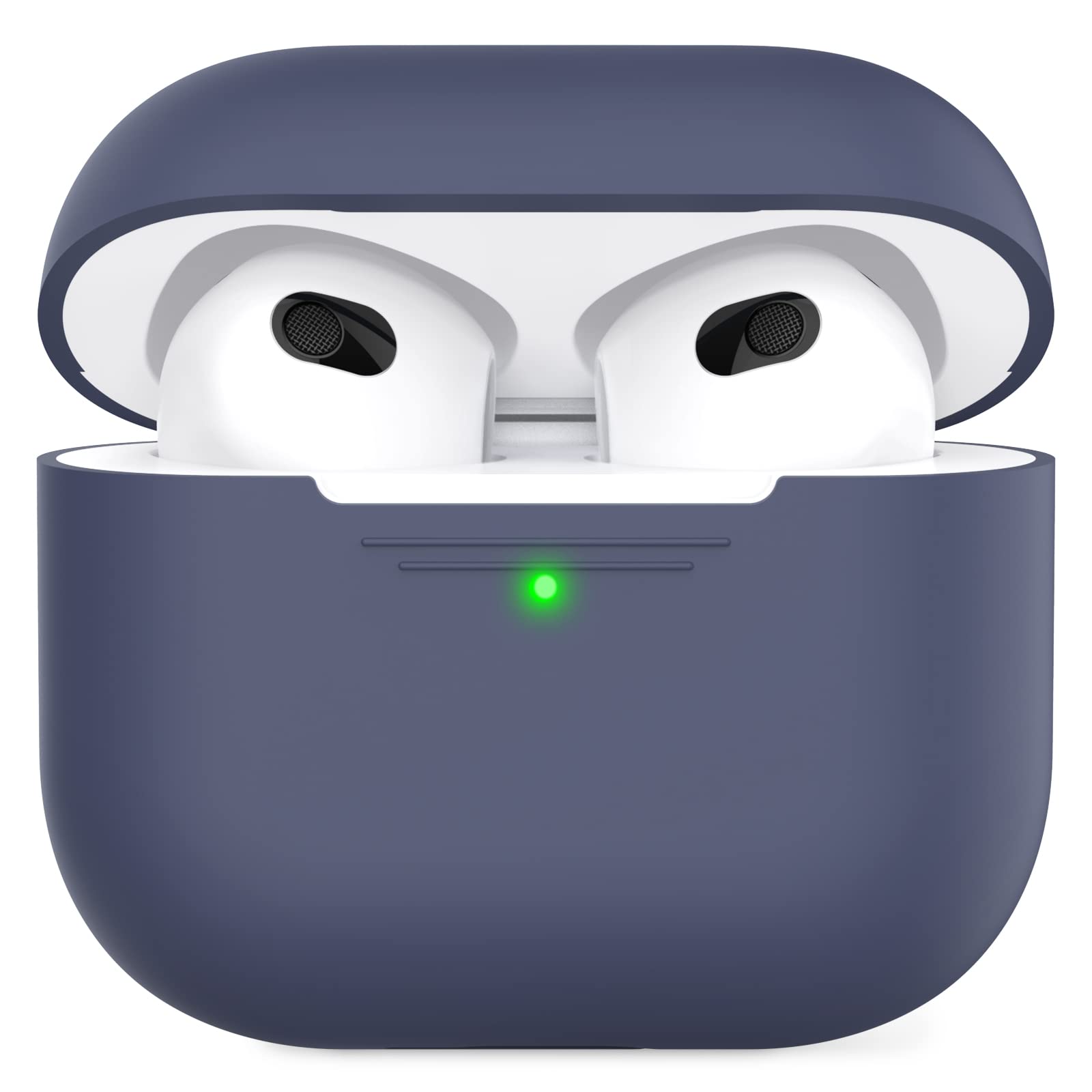AhaStyle Airpods 3 Case Cover, Soft Silicone Protective Case Compatible with AirPods 3rd Full Body Shockproof Covers for Apple AirPods 3rd Generation 2021 (Midnight Blue)