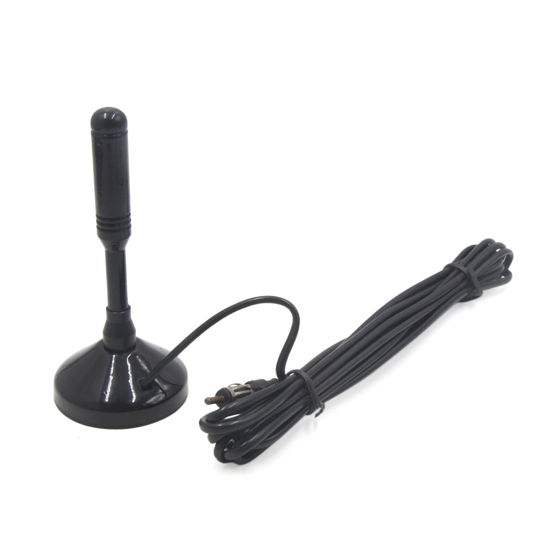 sourcingmap 14cm Long Magnetic Base Car AM/FM Radio Signal Antenna Aerial w 4M Cable