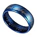 8mm Blue Tungsten Ring with 